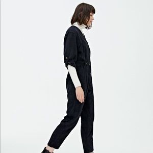 Black corduroy jumpsuit